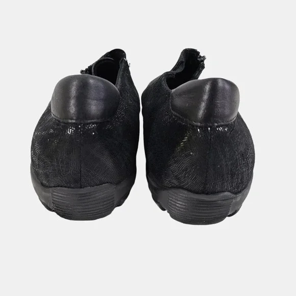 Vaneli Sport Front Zip Sneaker Nubuck Reptile Leather Comfort Shoes Black 9 - Picture 4 of 9